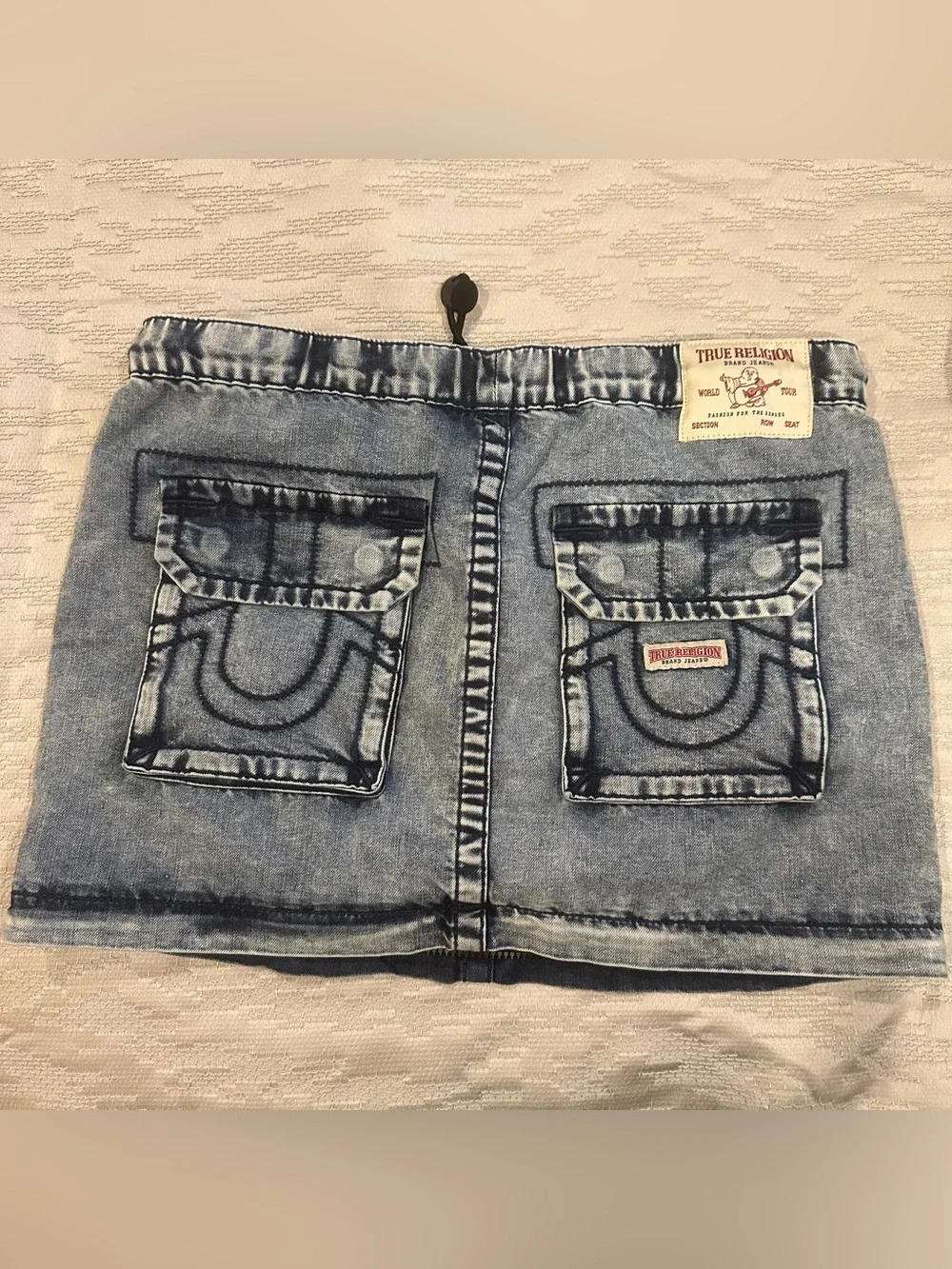True Religion Y2K detachable convertible washed denim skirt